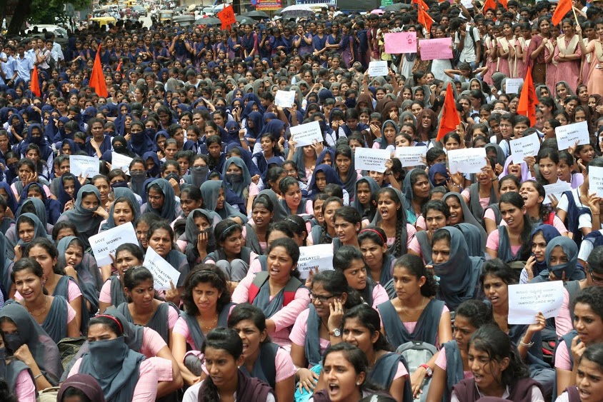 ABVP stages massive protest in Udupi City